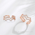 Rose Gold Fine Schmuck 925 Silber Zirkon Ringe